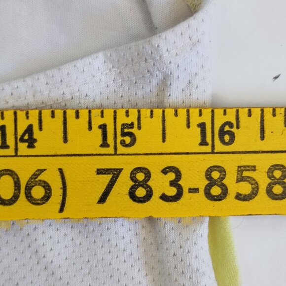 Nike active wear / athletic racer back tank top white yellow stripes women's M - Picture 9 of 10